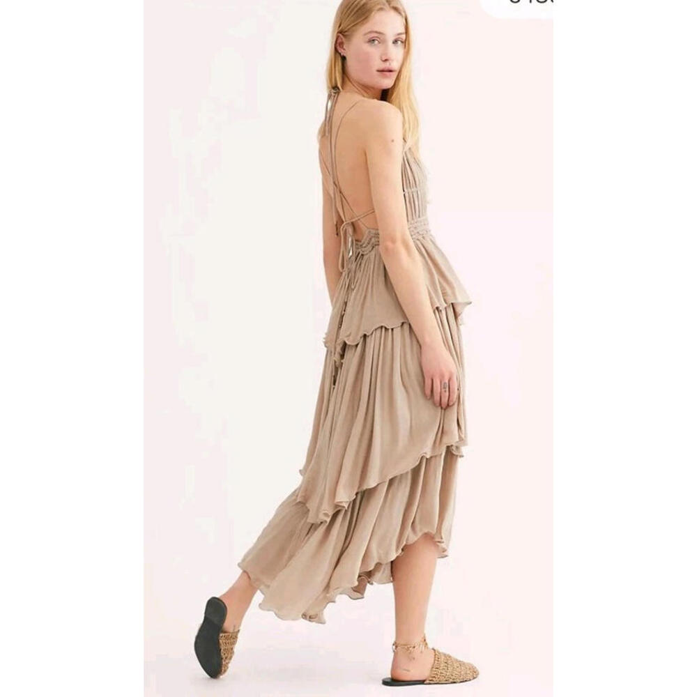 Free People Drop Dead Beauty Size L Lost In A Shell Maxi Dress #CB2 - Picture 3 of 14